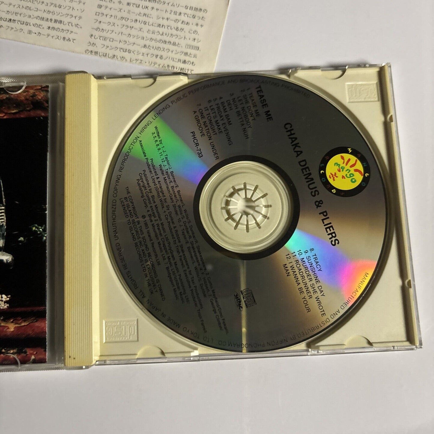 Chaka Demus & Pliers – Tease Me (CD, 1993) phcr-733 Japan