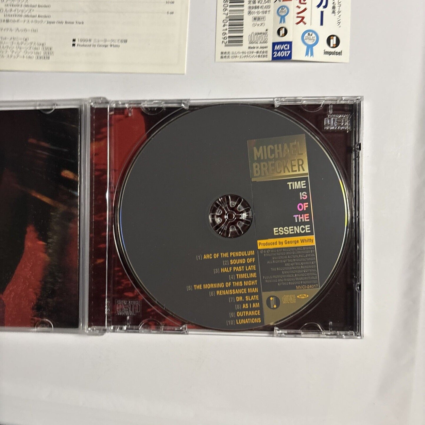 Michael Brecker – Time Is Of The Essence (CD, 1999) Japan Bonus Track obi