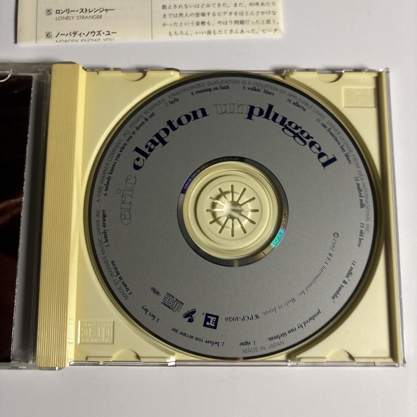 Eric Clapton – Unplugged (CD, 1992) wpcp-4950 Japan