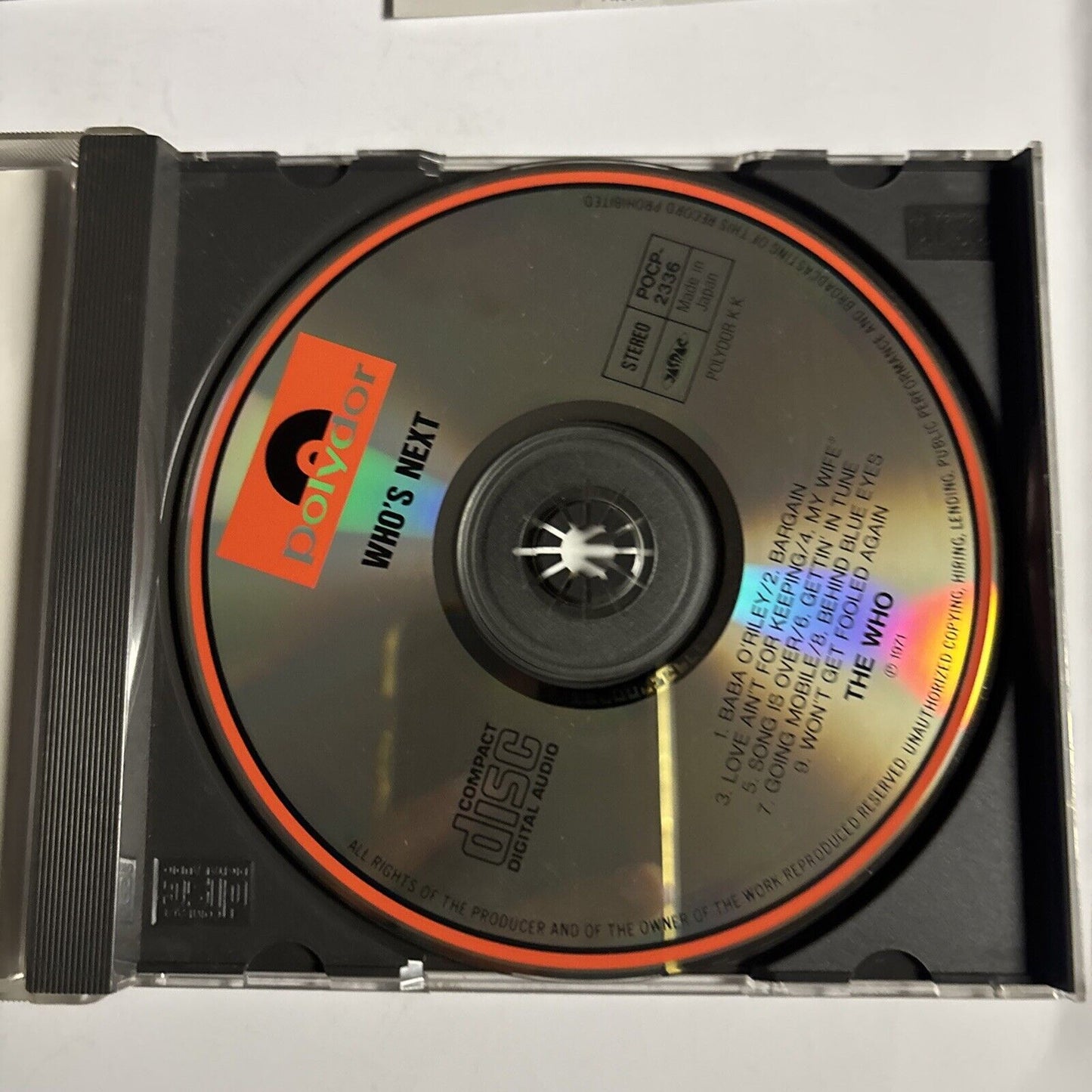 The Who – Who's Next (CD, 1994) pocp-2336 Japan obi
