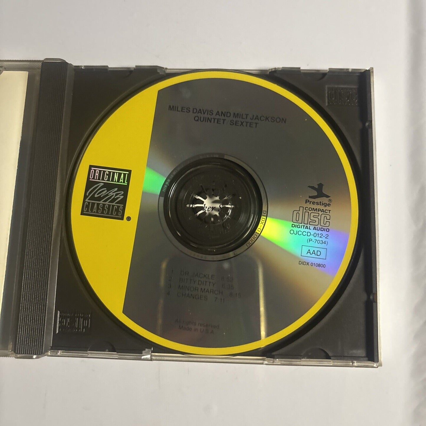 Miles Davis And Milt Jackson – Quintet / Sextet (CD, 1989) OJCCD-012-2