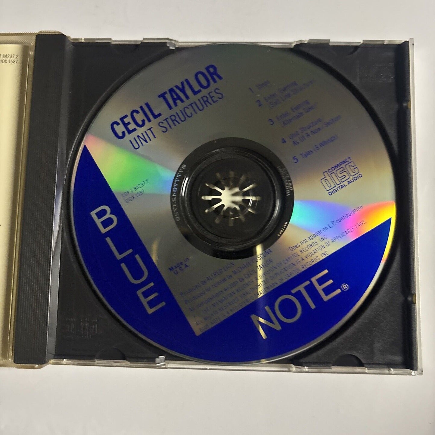 Cecil Taylor – Unit Structures (CD, 1987) CDP 7 84237 2