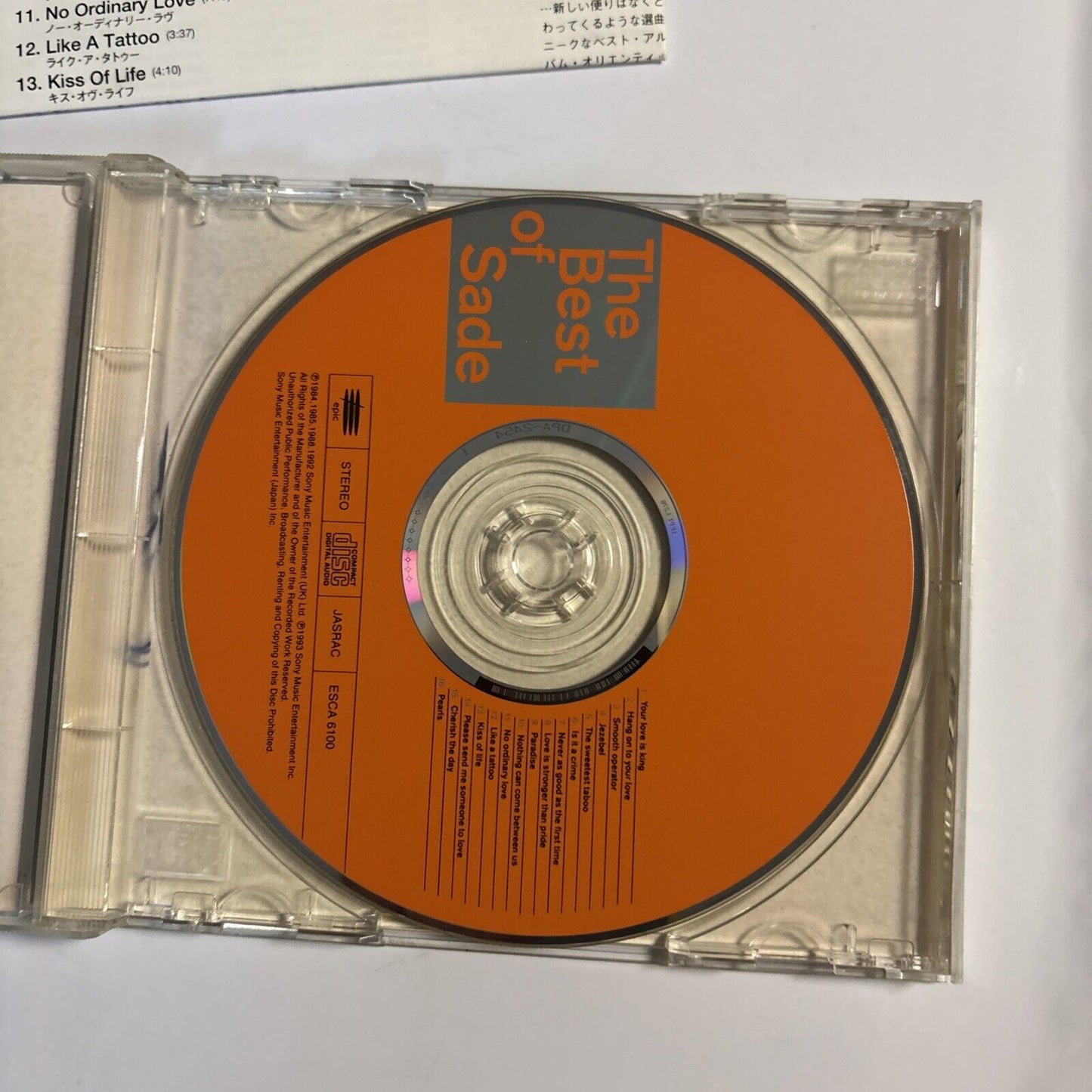 Sade – The Best Of Sade (CD, 1994) esca-6100 Japan