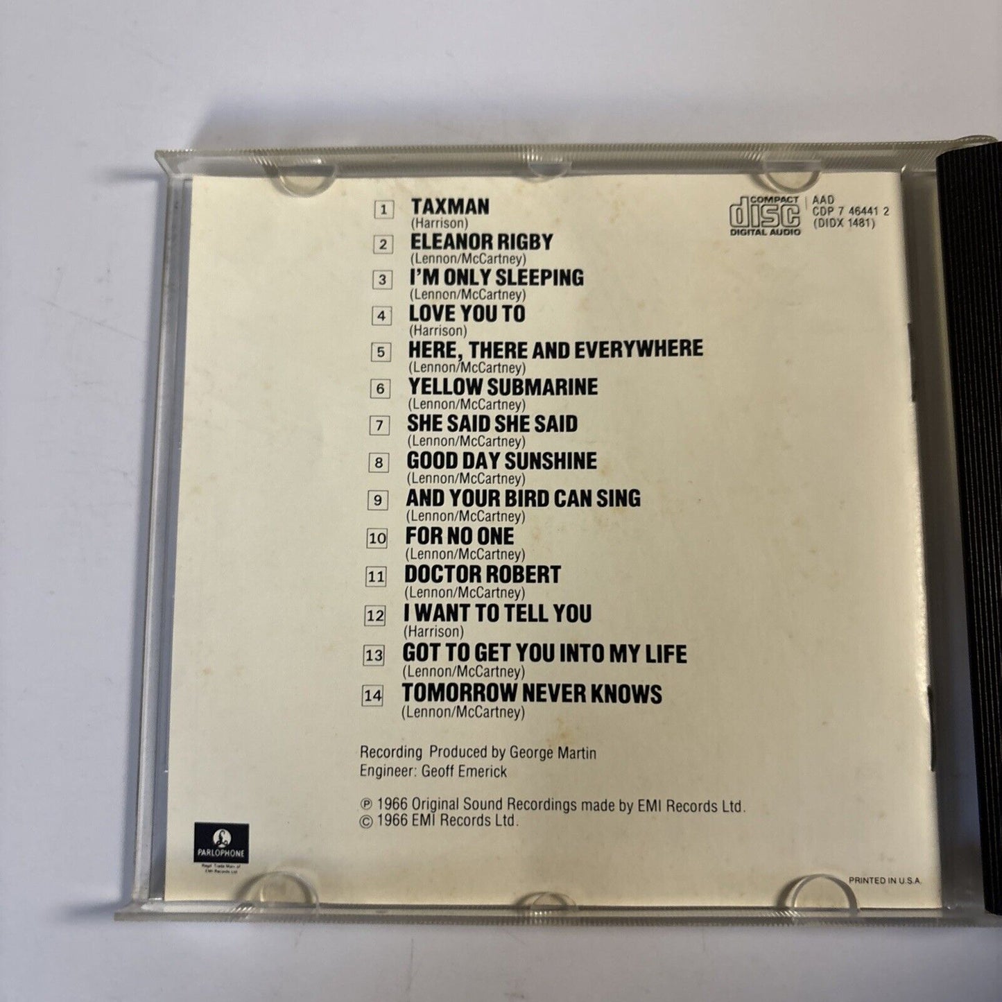 The Beatles – Revolver (CD, 1966) CDP 7 46441 2