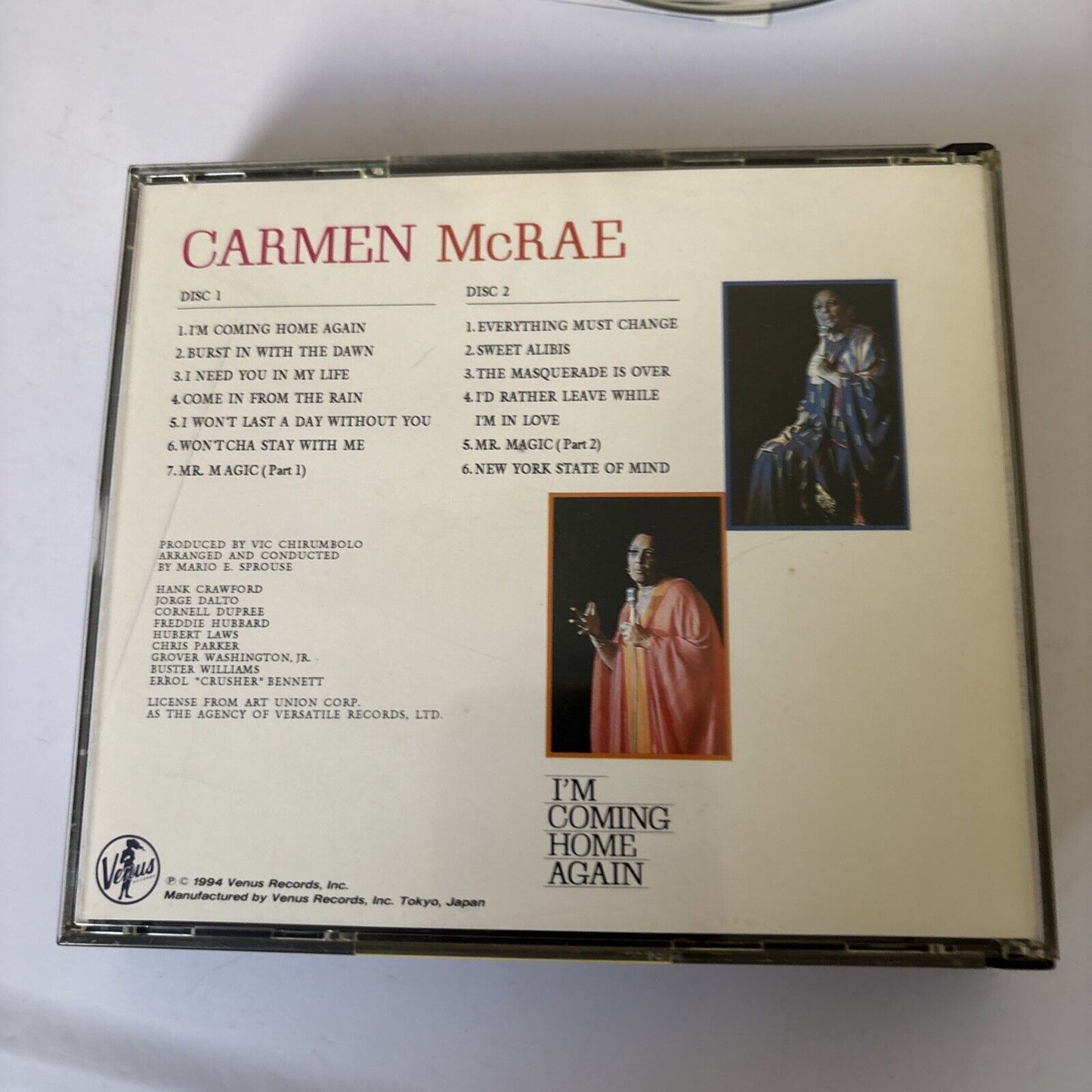 Carmen McRae – I'm Coming Home Again (CD, 1994, 2-Disc) tkcz-79032 Japan