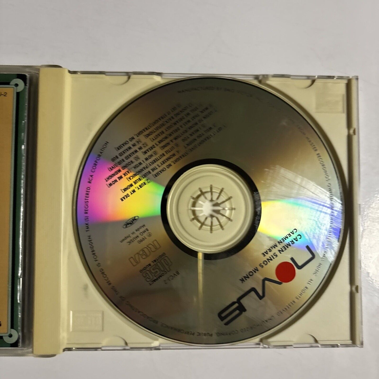 Carmen McRae � Carmen Sings Monk (CD, 1990) bvcj-2 Japan