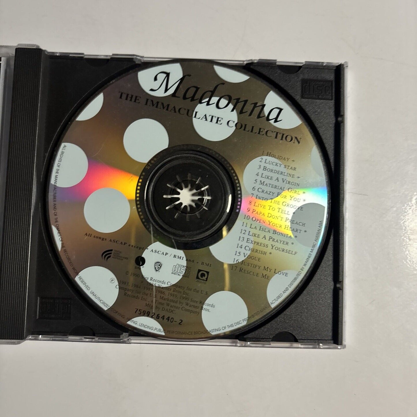 Madonna – The Immaculate Collection (CD, 1990)