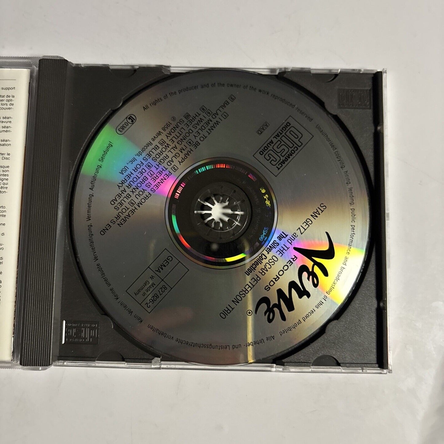 Stan Getz And The Oscar Peterson Trio (CD, 1957) 827 826-2