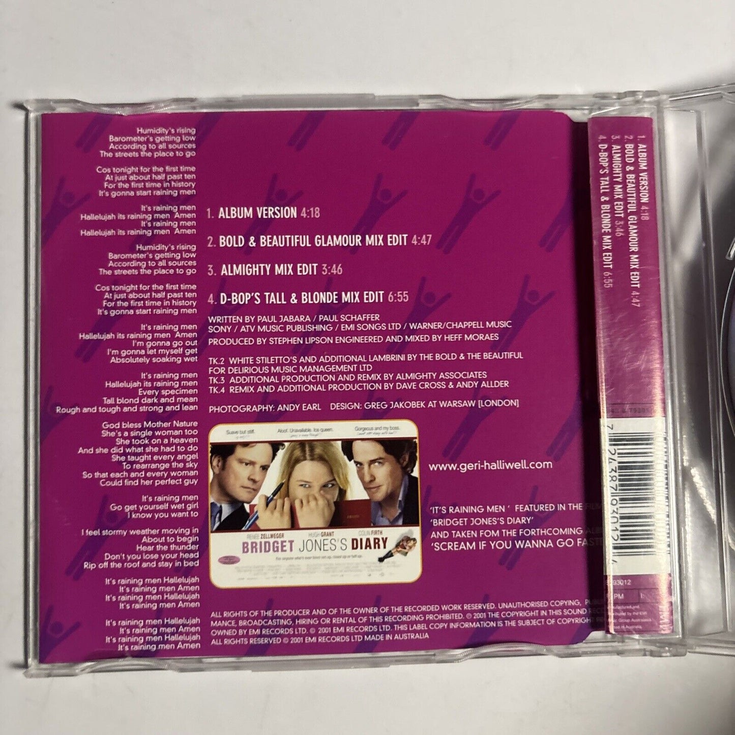 Geri Halliwell – It's Raining Men (The Mixes) (CD, 2001)