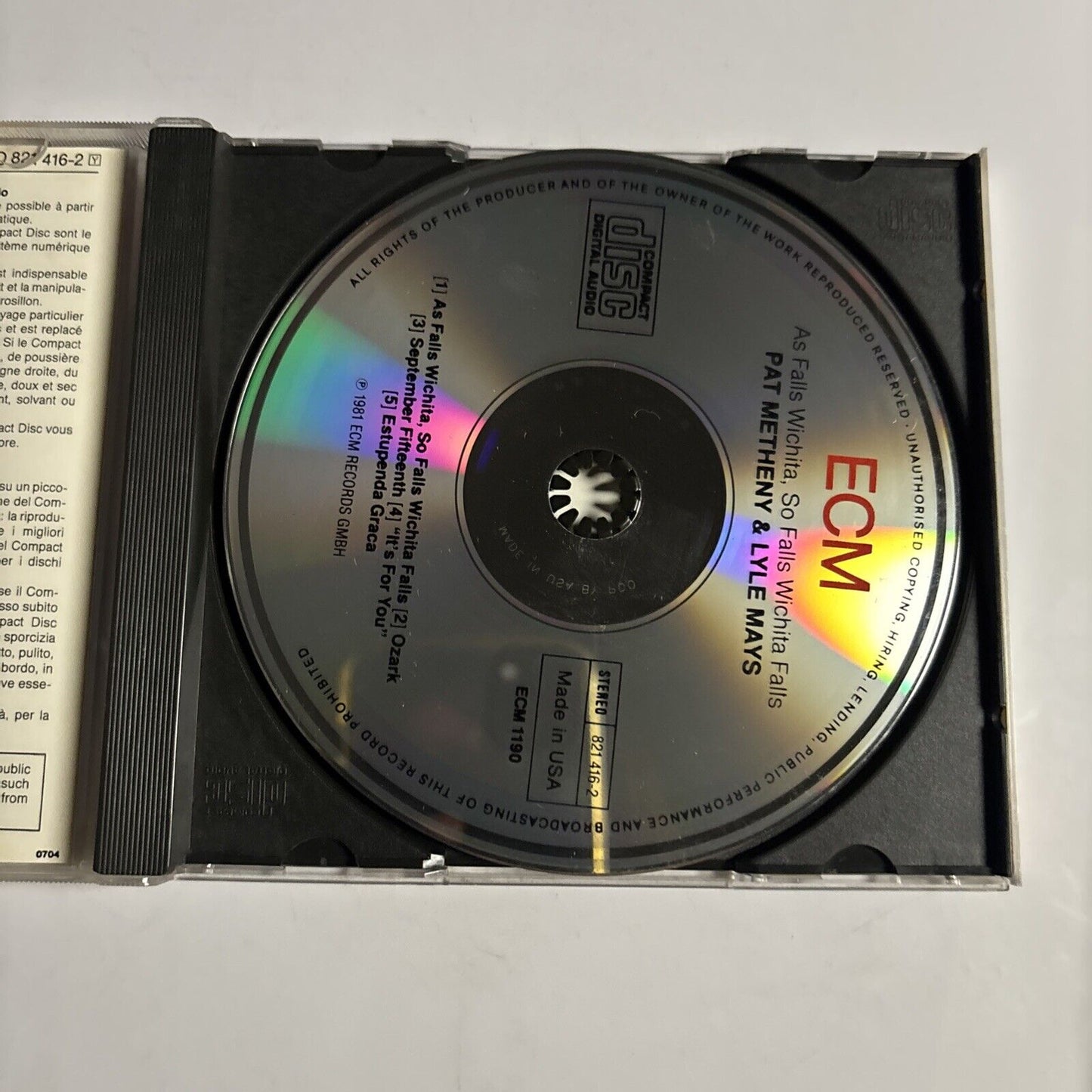 Pat Metheny & Lyle Mays – As Falls Wichita, So Falls Wichita Falls (CD, 1981)