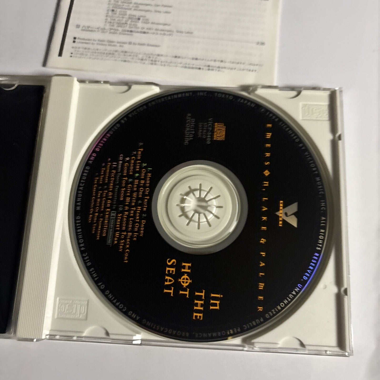 Emerson, Lake & Palmer – In The Hot Seat (CD, 1994) vicp-5400 Japan Bonus Track