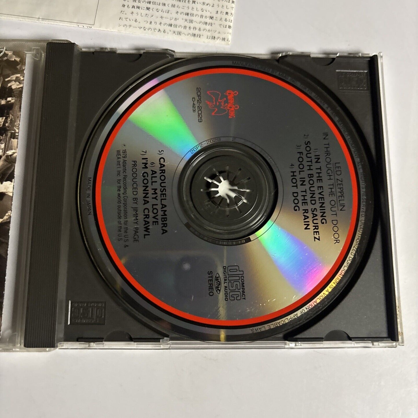 Led Zeppelin – In Through The Out Door (CD, 1979) 20p2-2029 Japan