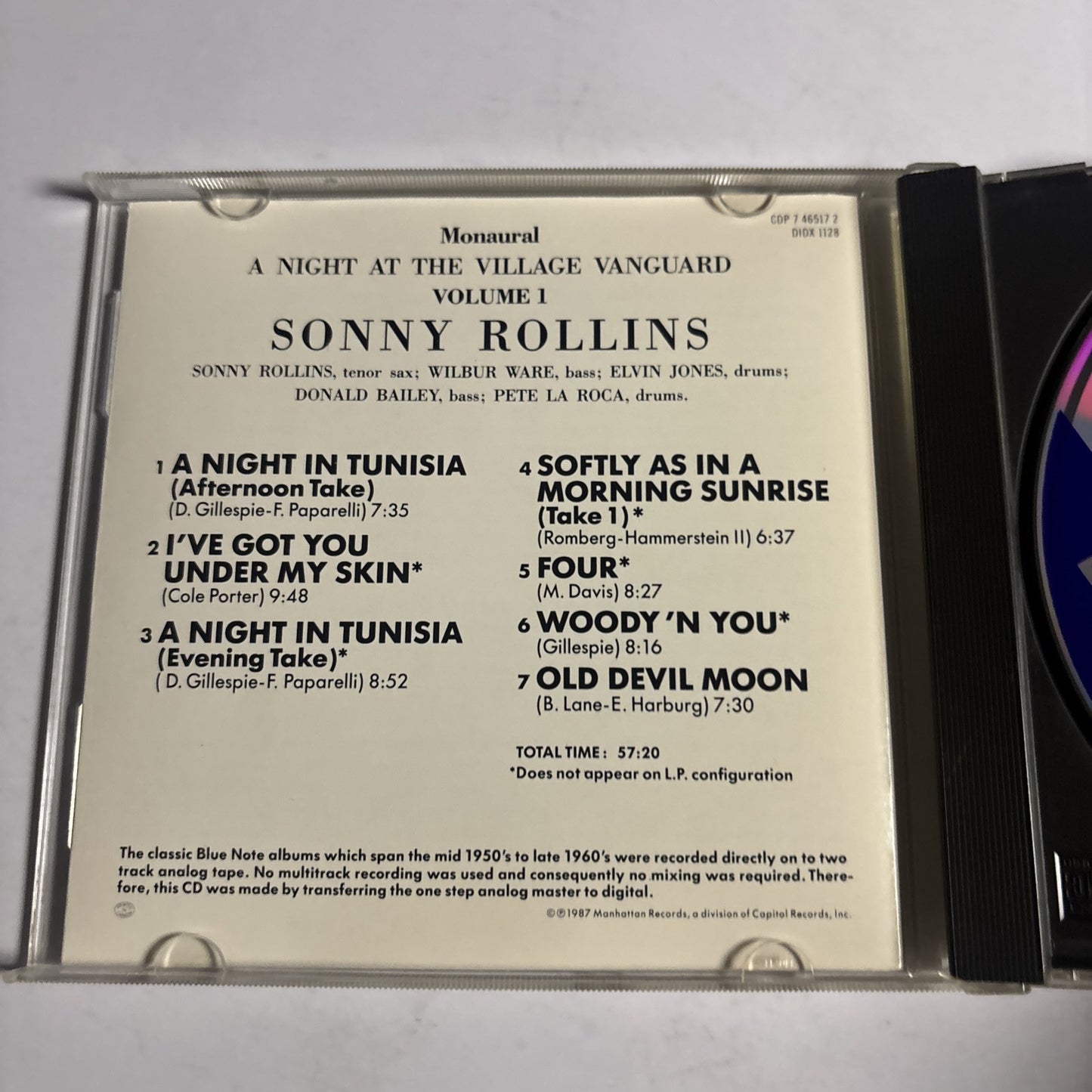Sonny Rollins – A Night At The "Village Vanguard" Volume 1 (CD, 1957)