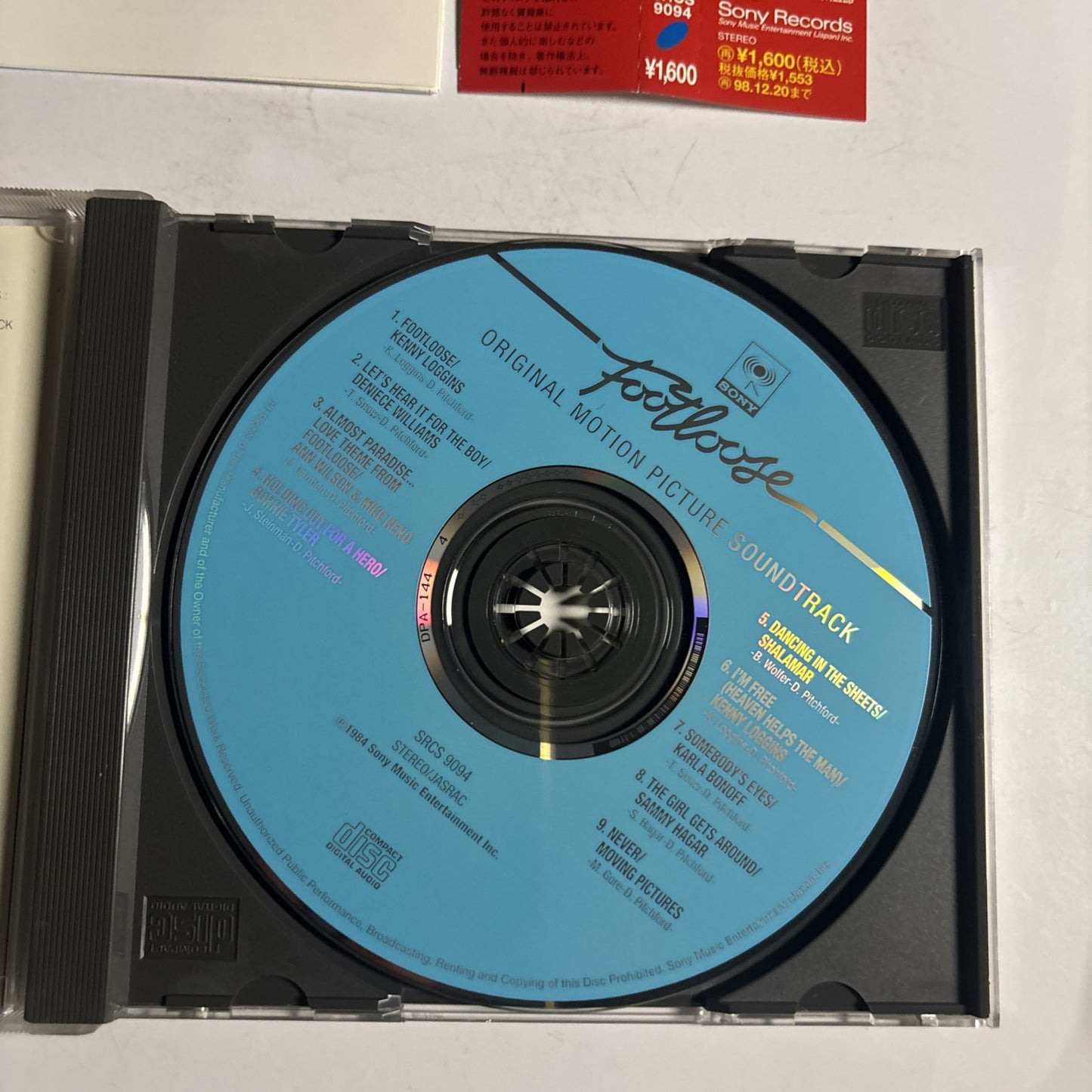 Footloose - Original Soundtrack Of The Motion Picture (CD, 1996) Japan obi