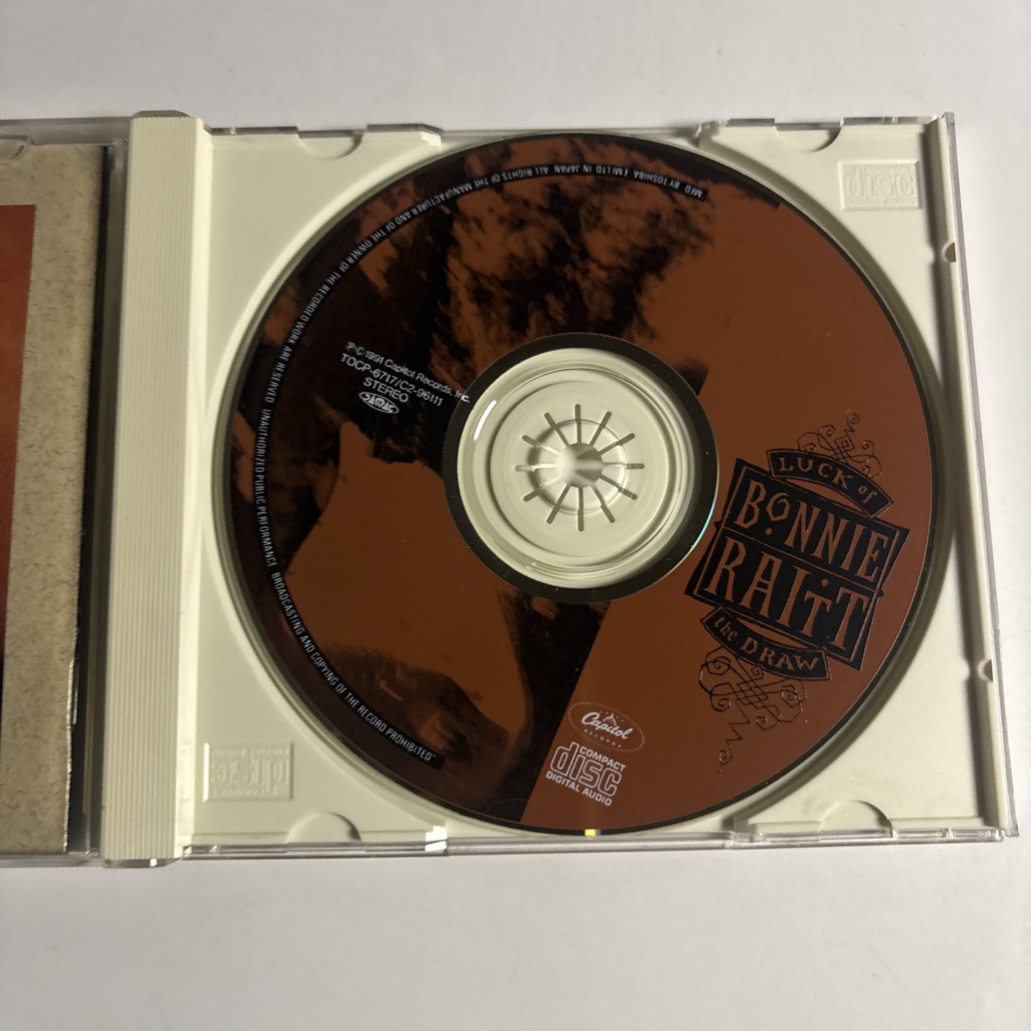 Bonnie Raitt – Luck Of The Draw (CD, 1991) tocp-6717 Japan