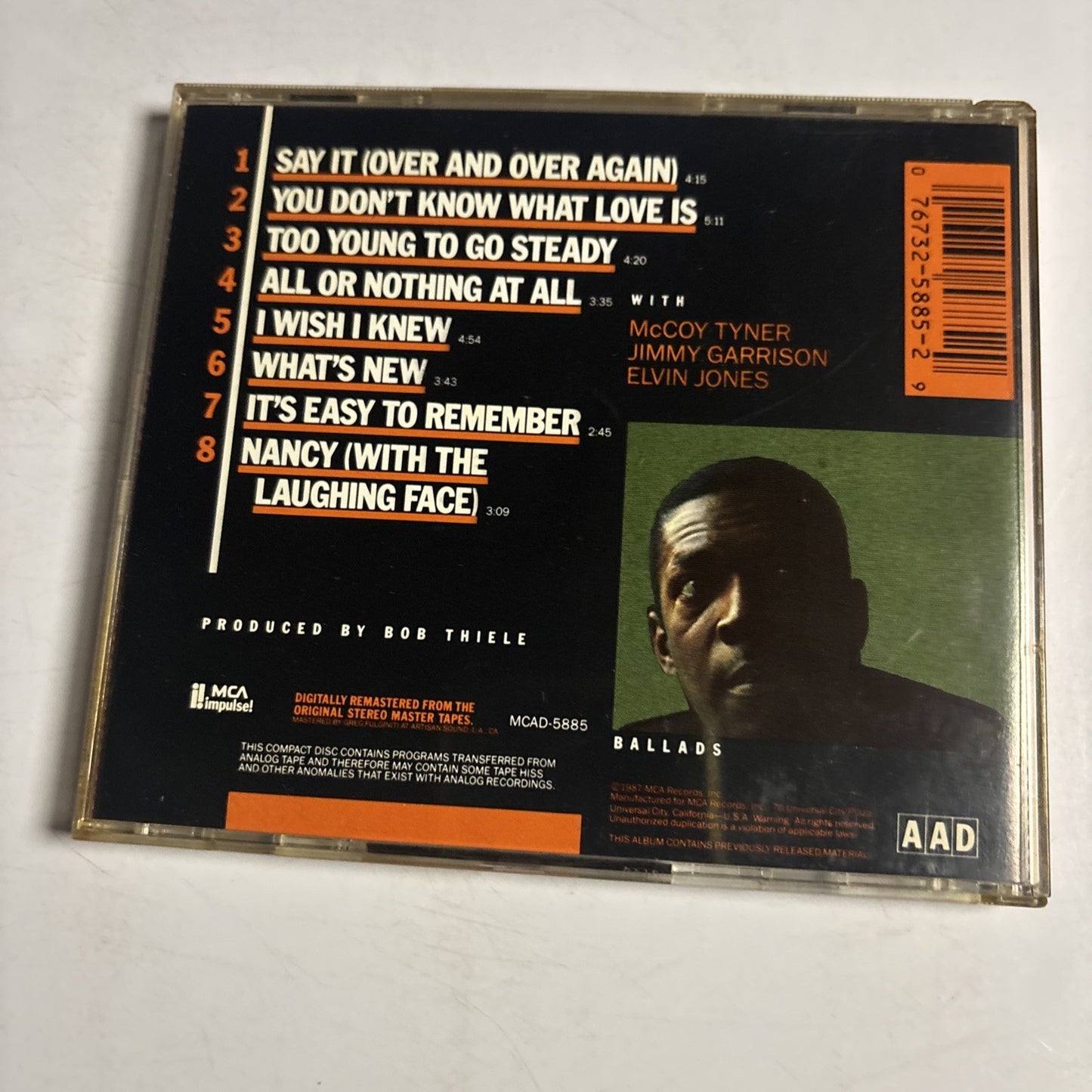 The John Coltrane Quartet – Ballads (CD, 0) US MCAD-5885