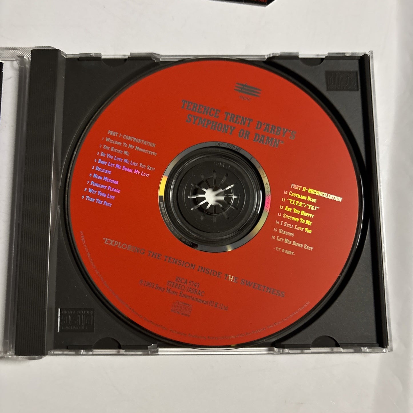 Terence Trent D'Arby's Symphony Or Damn (CD, 1993) Japan ESCA 5743 Obi