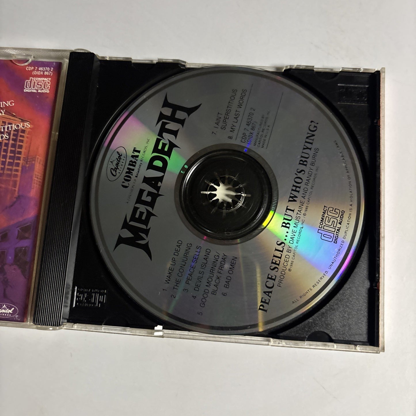 Megadeth – Peace Sells... But Who's Buying? (CD, 1987) US CDP 7 46370 2