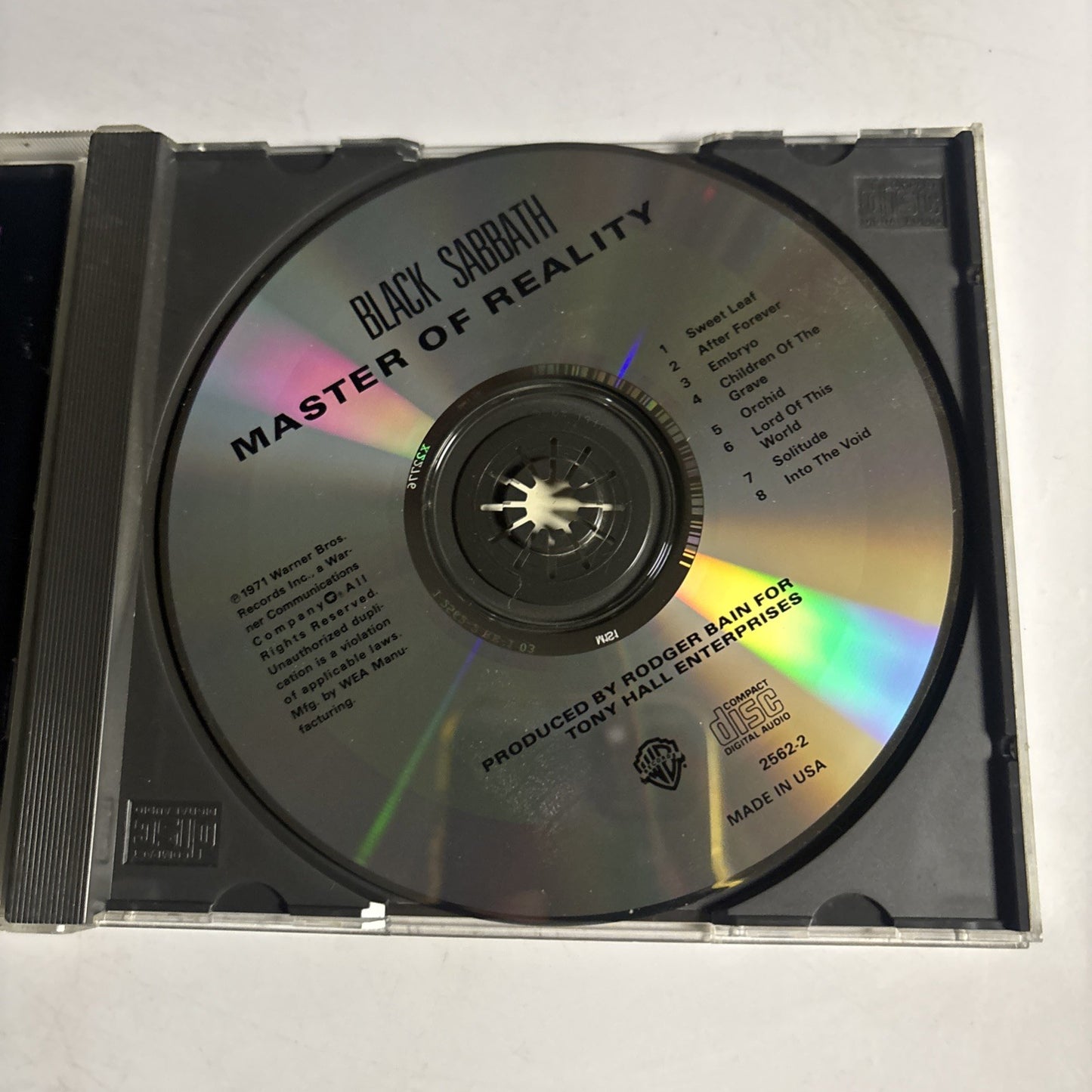 Black Sabbath – Master Of Reality (CD, 1987) US 2562-2