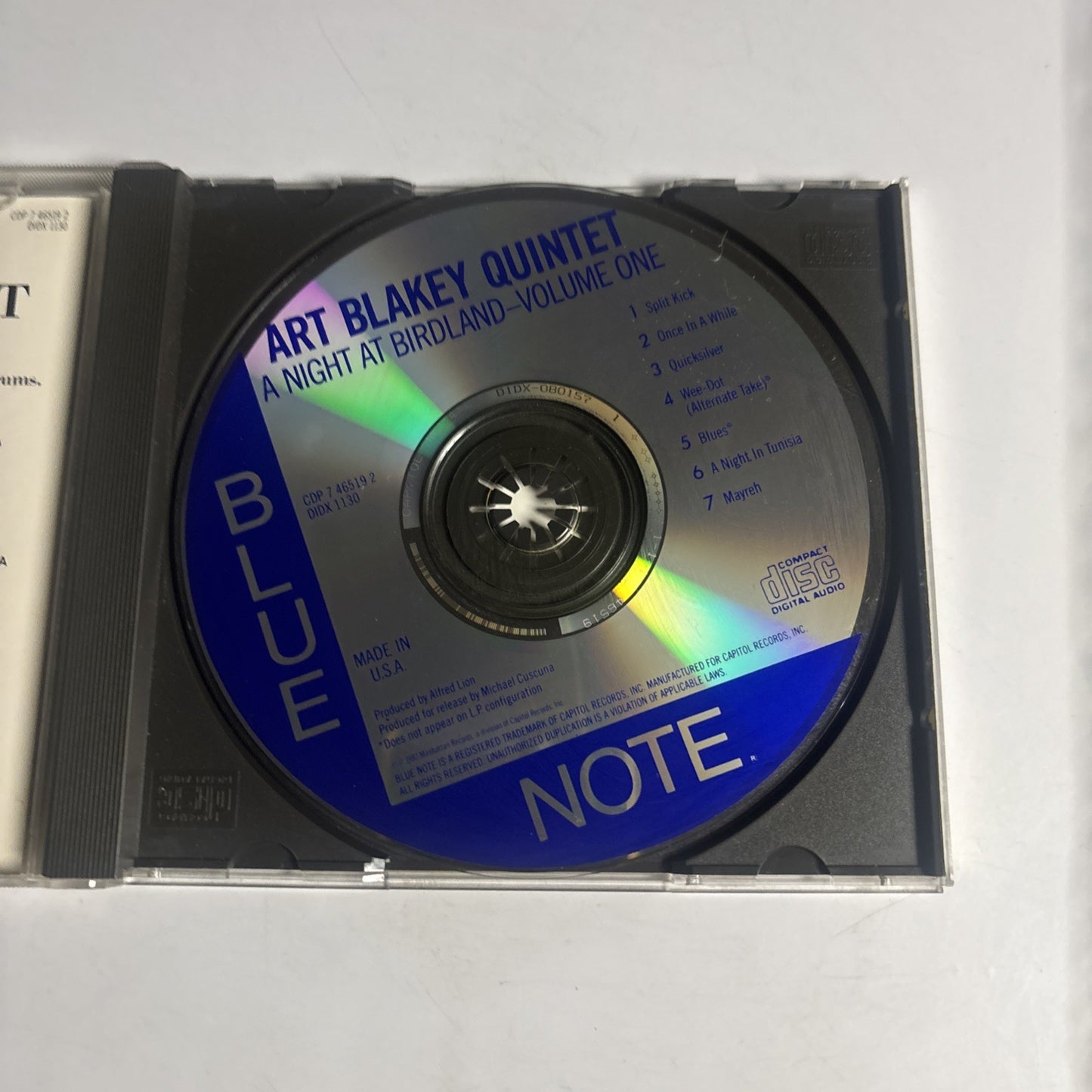 Art Blakey Quintet A Night At Birdland • Volume 1 (CD, 1987) US CDP 7 46519 2