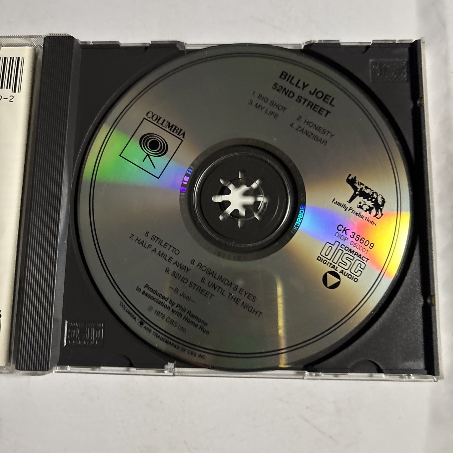 Billy Joel – 52nd Street (CD, 1984) US CK 35609