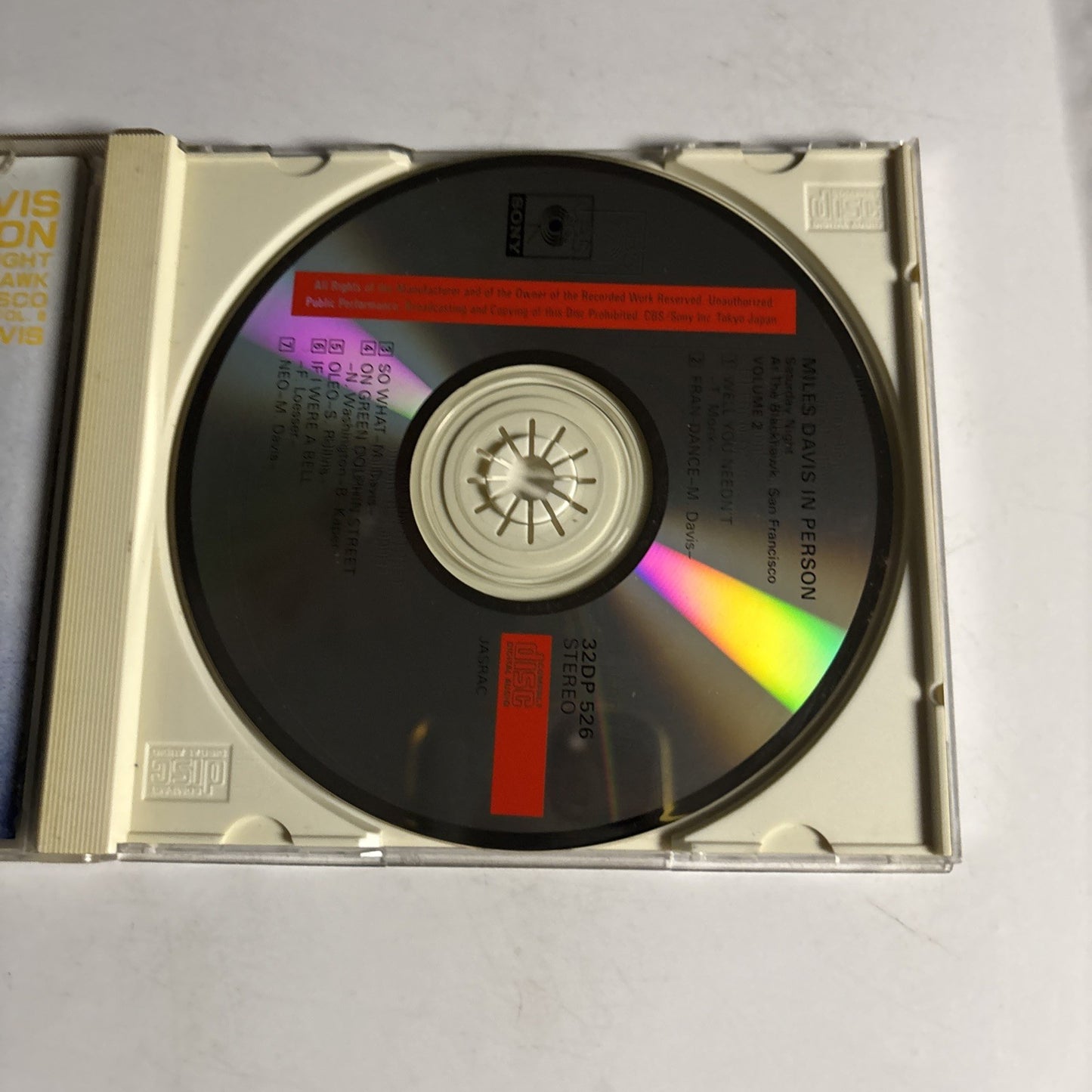 Miles DavisIn Person Saturday Nights At The Blackhawk Volume II CD 1986 Japan