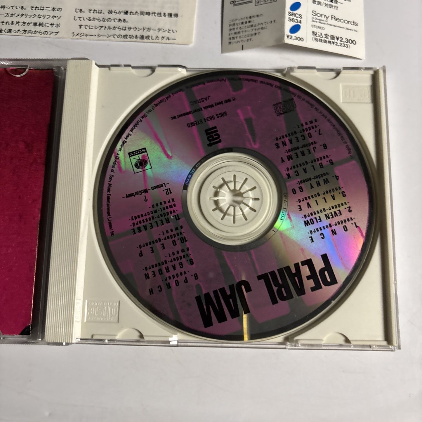 Pearl Jam – Ten (CD, 1991) Japan obi SRCS 5634