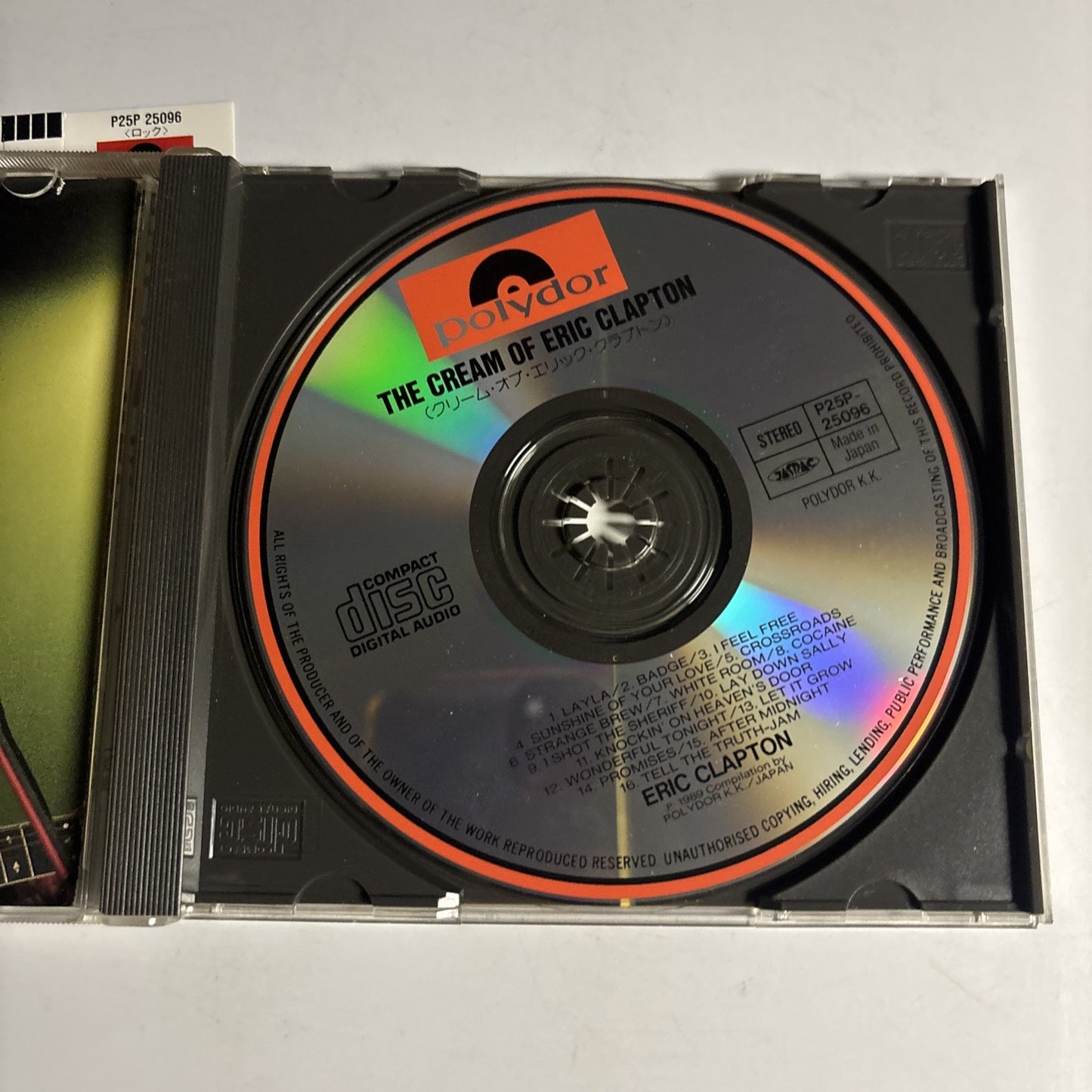 Eric Clapton – The Cream Of Eric Clapton (CD, 1989) Japan obi P25P 25096