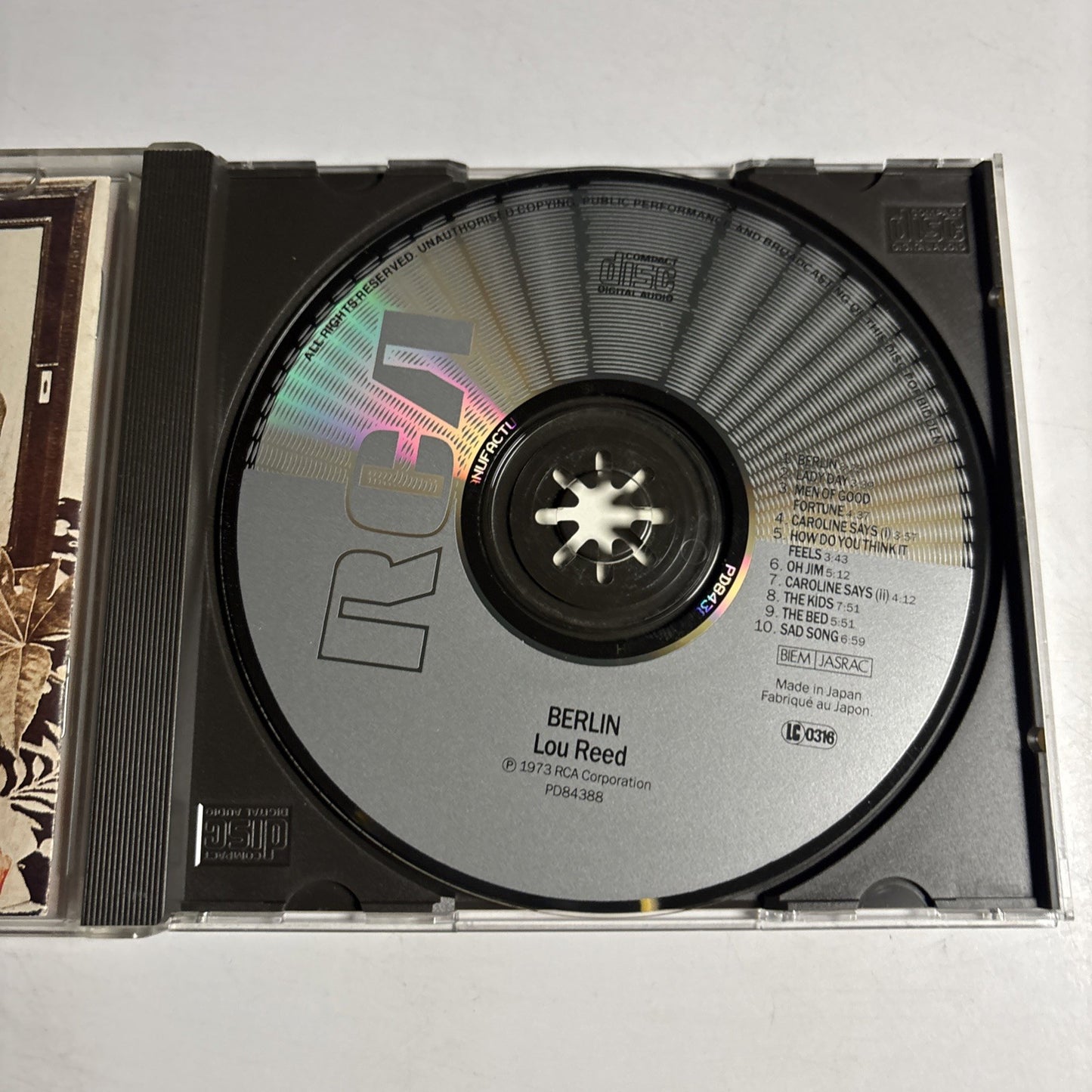 Lou Reed – Berlin (CD, 1985) UK & Europe PD84388