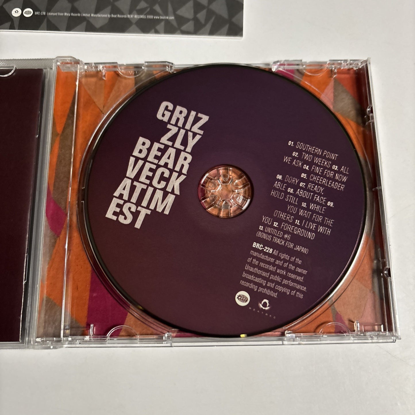 Grizzly Bear – Veckatimest (CD, 2009) Japan Bonus Track BRC-228