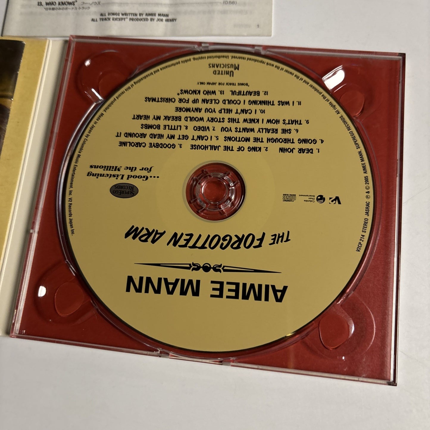 Aimee Mann – The Forgotten Arm (CD, 2005) Japan Bonus Track V2CP 214