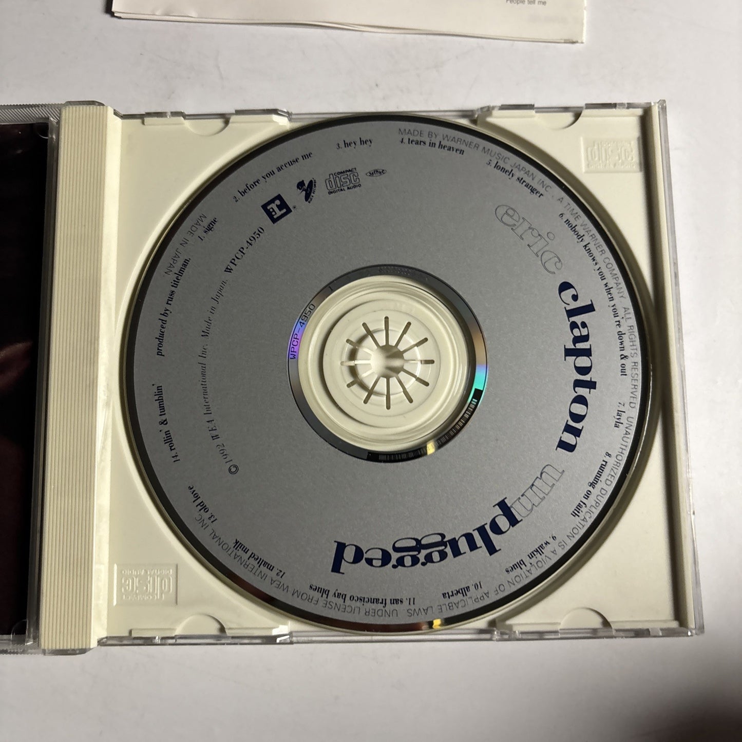 Eric Clapton – Unplugged (CD, 1992) Japan WPCP-4950