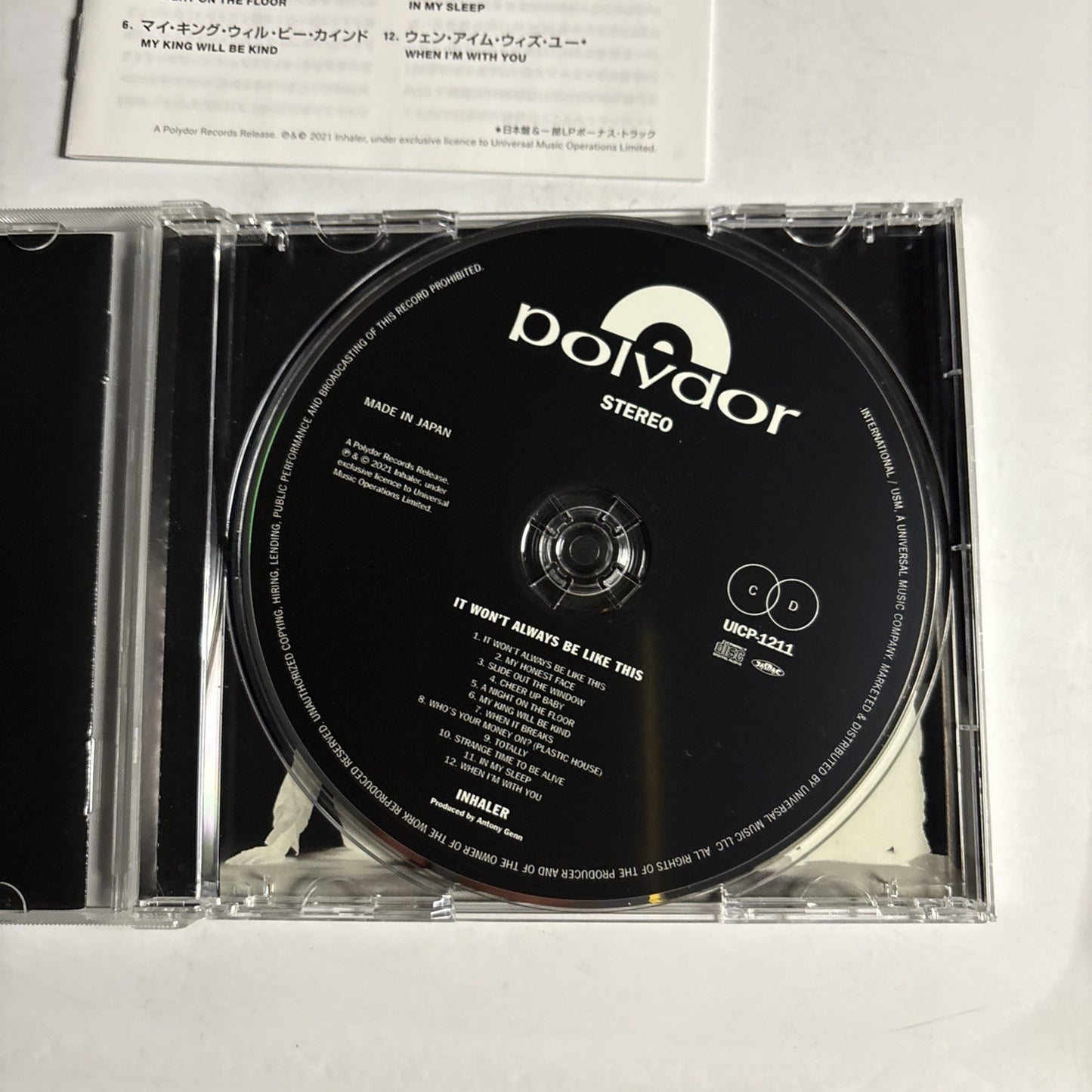 Inhaler – It Won't Always Be Like This (CD, 2021) Japan Bonus Track UICP-1211