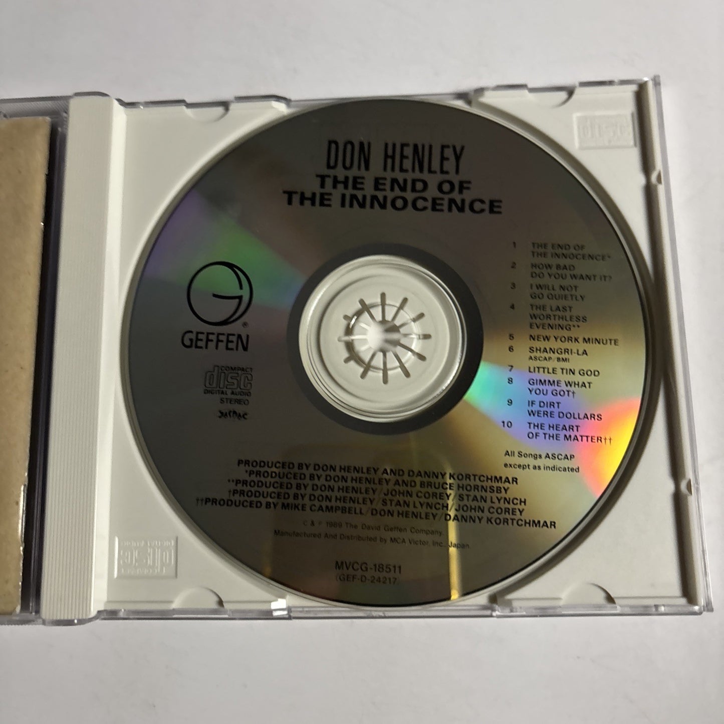 Don Henley – The End Of The Innocence (CD, 1995) Japan MVCG-18511