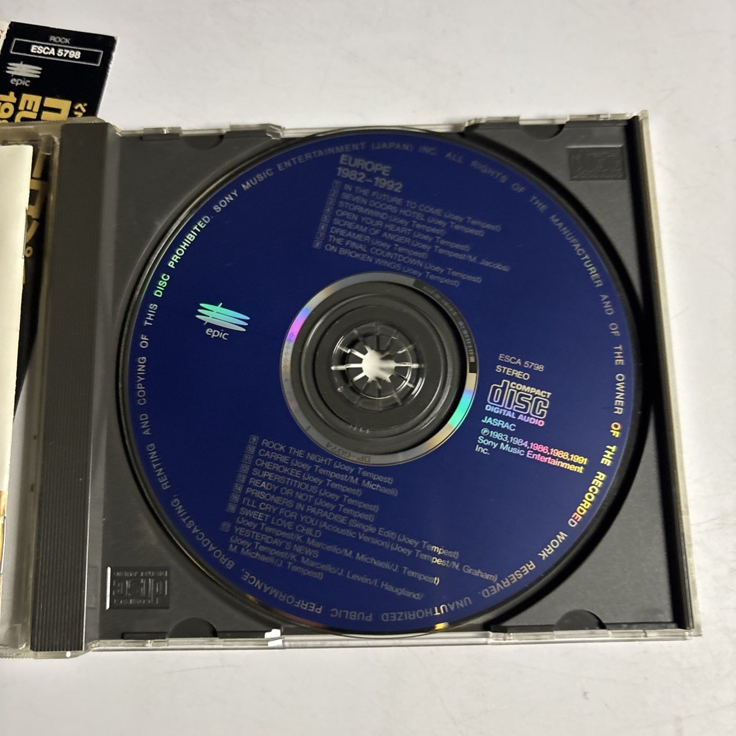 Europe – 1982-1992 (CD, 1993) Japan ESCA 5798