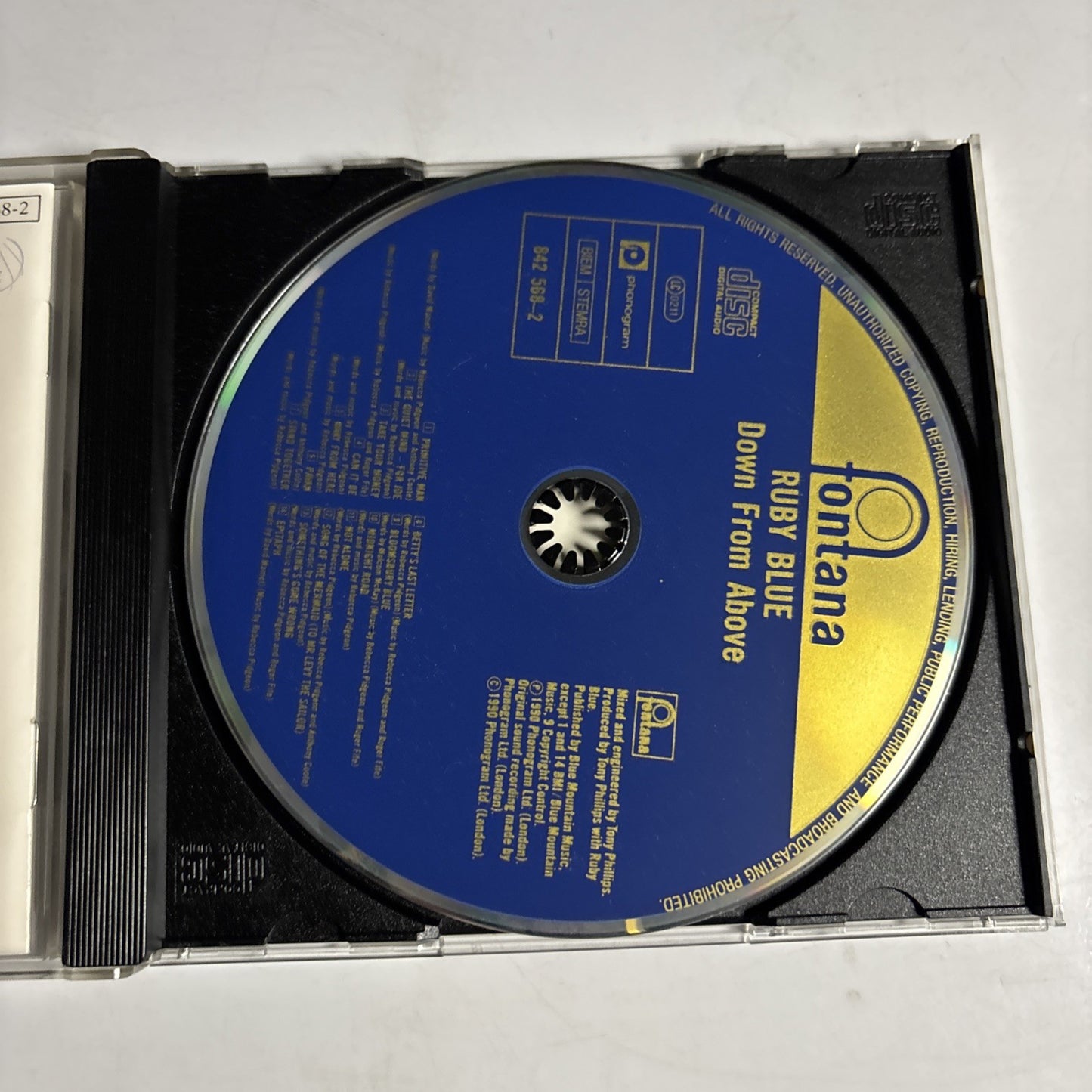 Ruby Blue – Down From Above (CD, 1990) UK 842 568-2