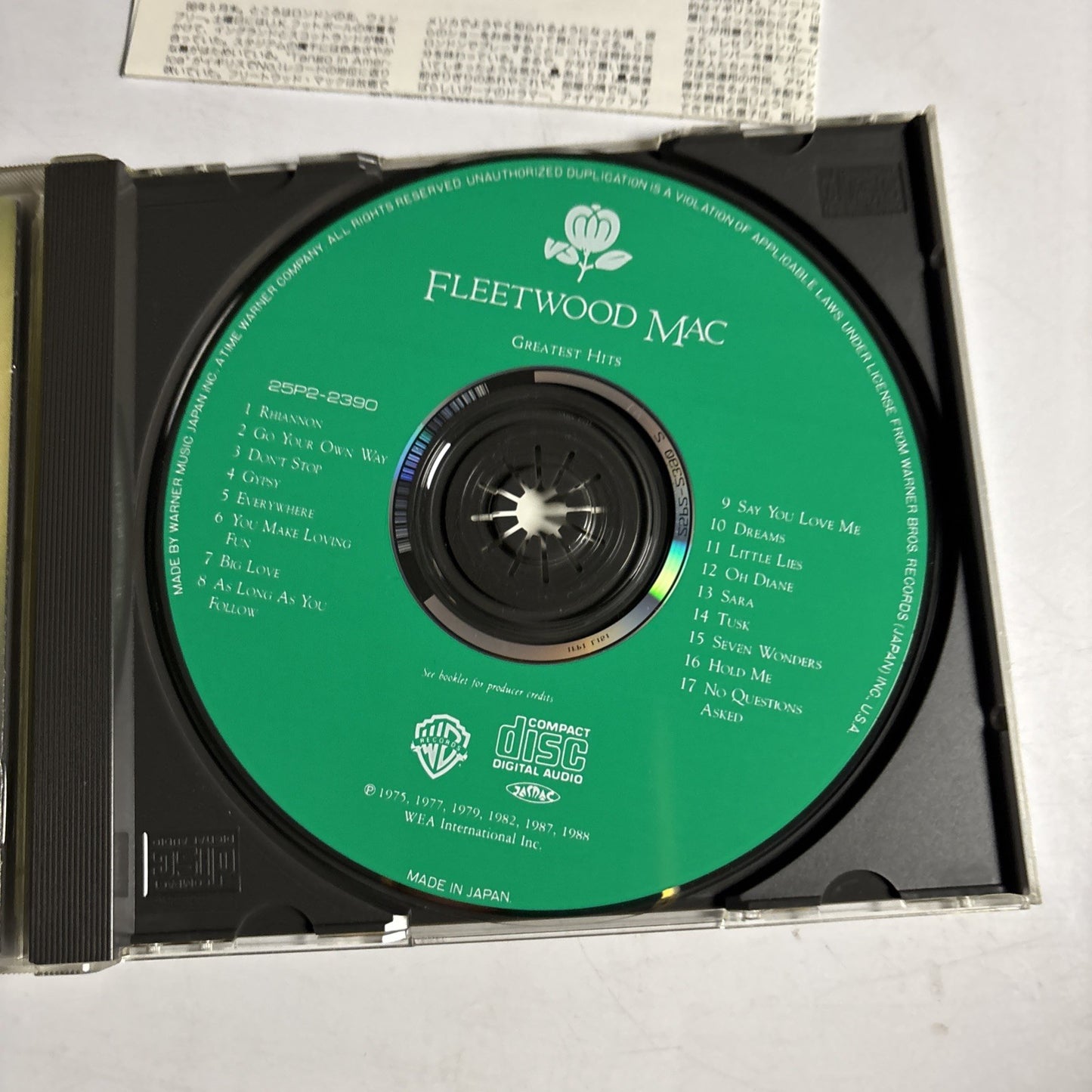 Fleetwood Mac – Greatest Hits (CD, 1988) Japan 25P2-2390