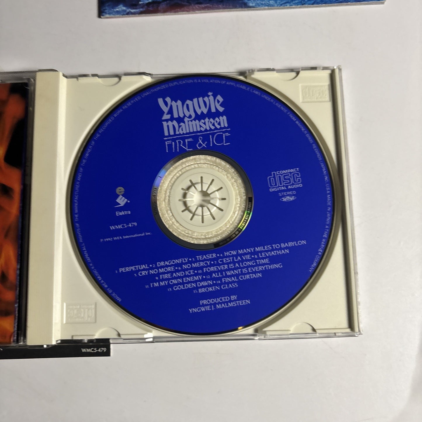 Yngwie Malmsteen – Fire & Ice (CD, 1992) Japan WMC5-479