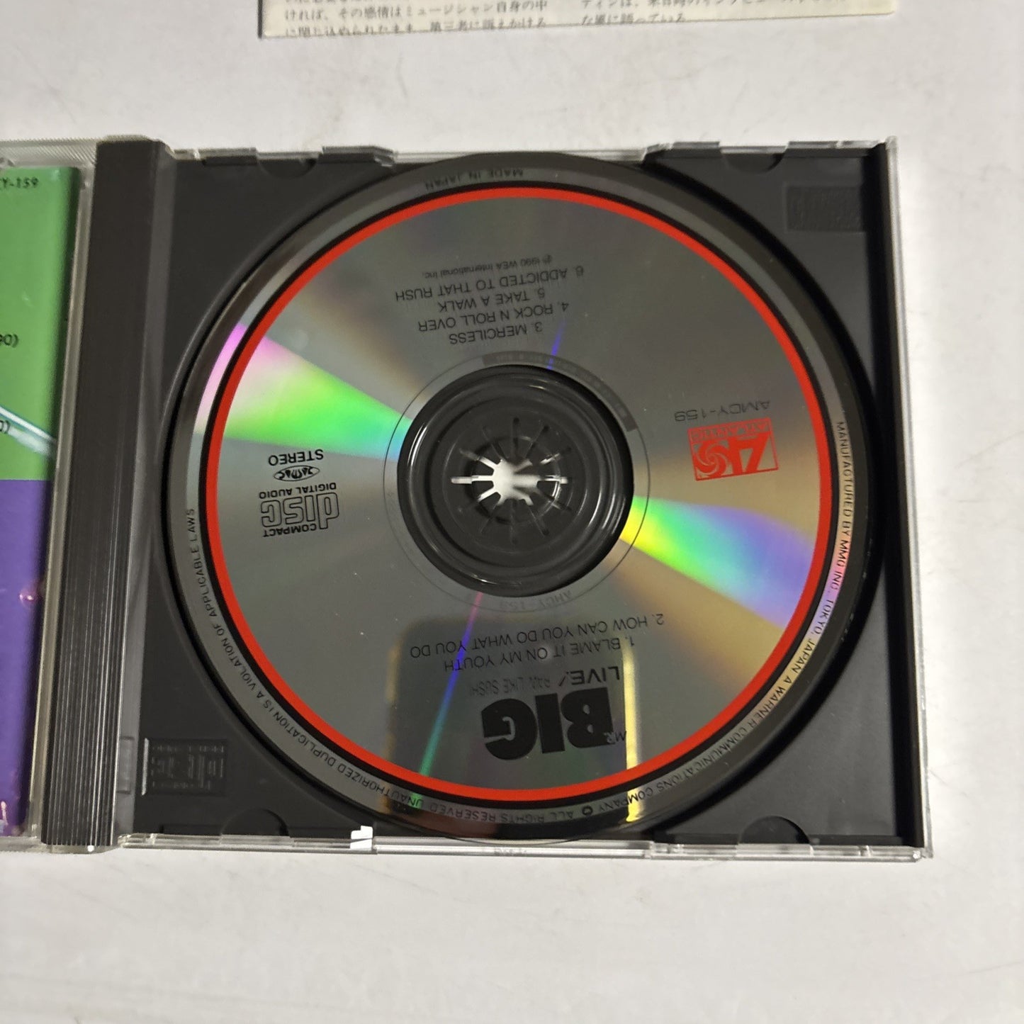 Mr. Big – Live! Raw Like Sushi (CD, 1990) Japan AMCY-159