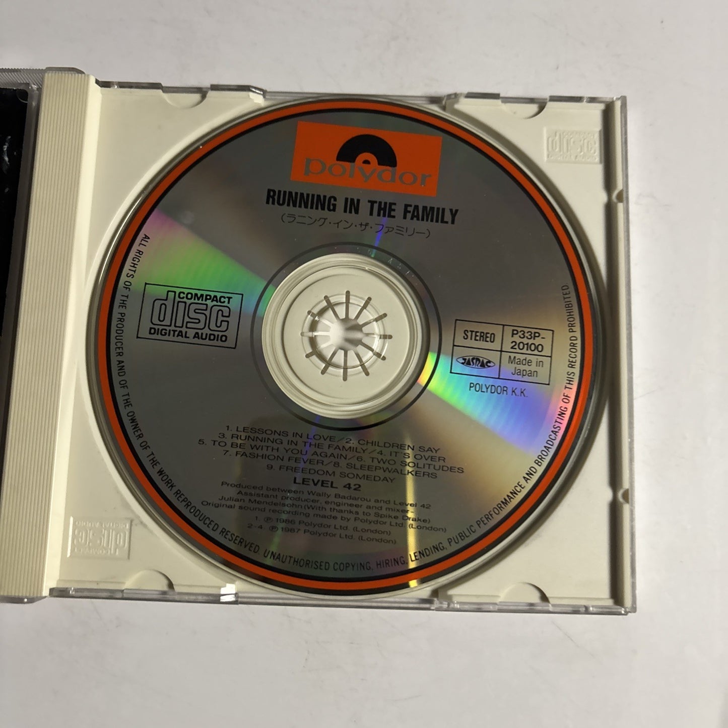 Level 42 – Running In The Family (CD, 1987) Japan P33P-20100