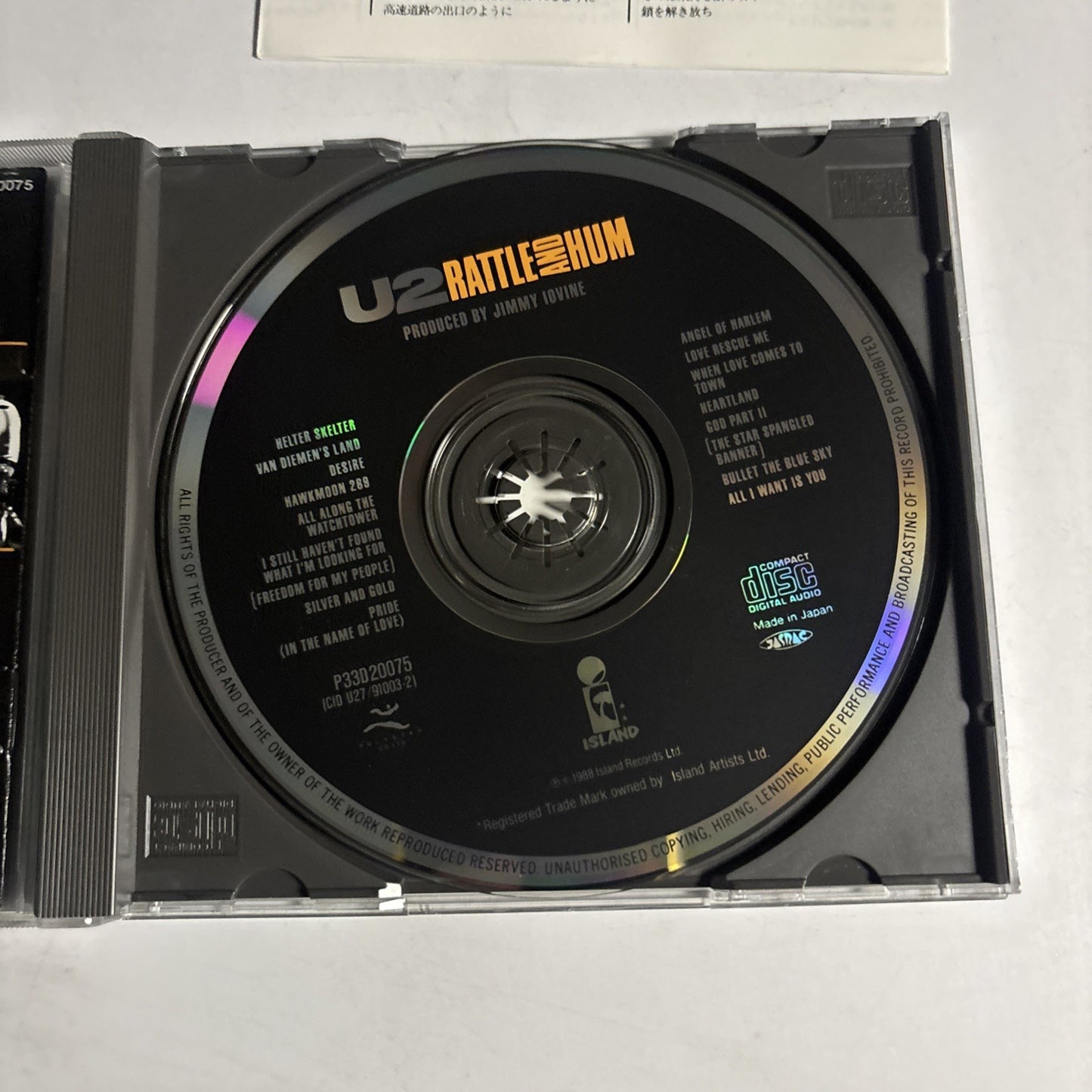 U2 – Rattle And Hum (CD, 1988) Japan P33D-20075