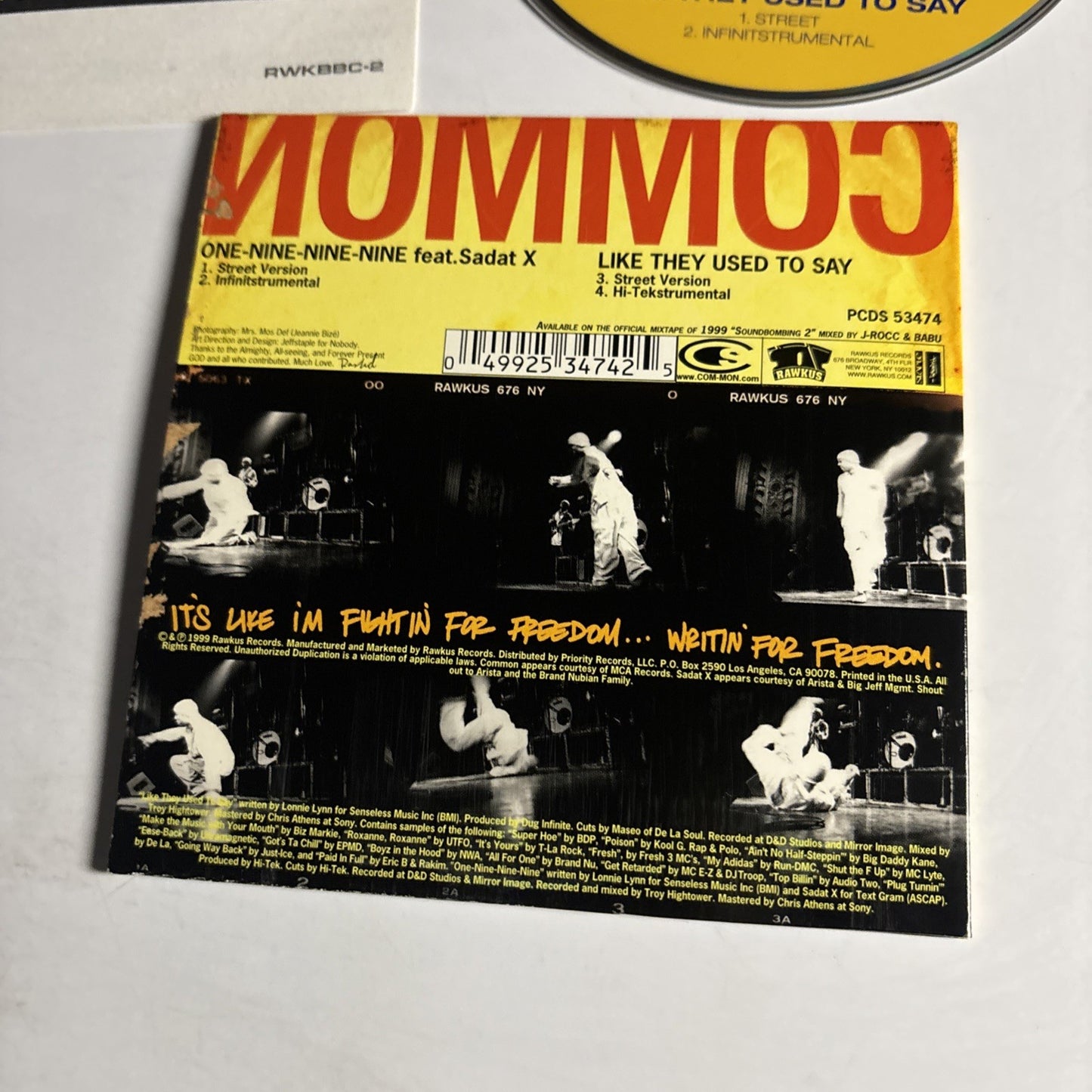 Common – One-Nine-Nine-Nine / Like They Used To Say (CD, 1999) US PCDS 53474