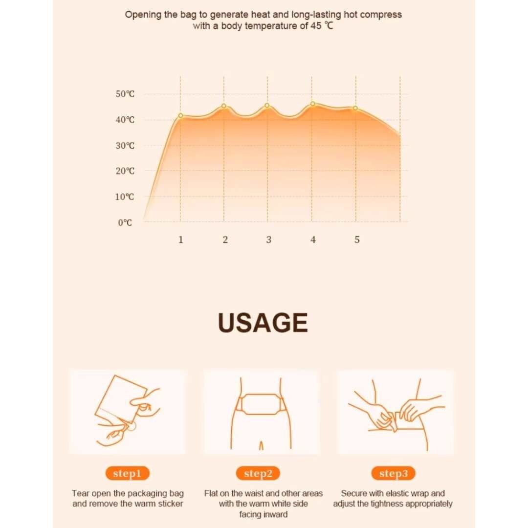 LunaWarm Menstrual Heat Patch – 5hr Warmth, Vegan, No Odour, No Sticky Residue