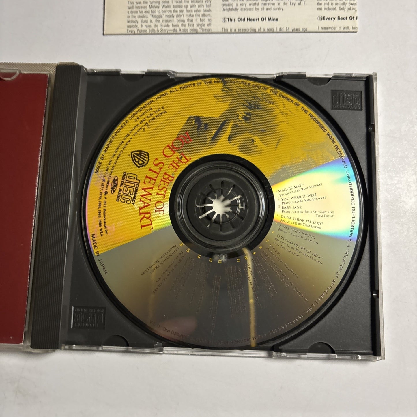 Rod Stewart – The Best Of Rod Stewart (CD, 1989) Japan Bonus Track 22P2-3116