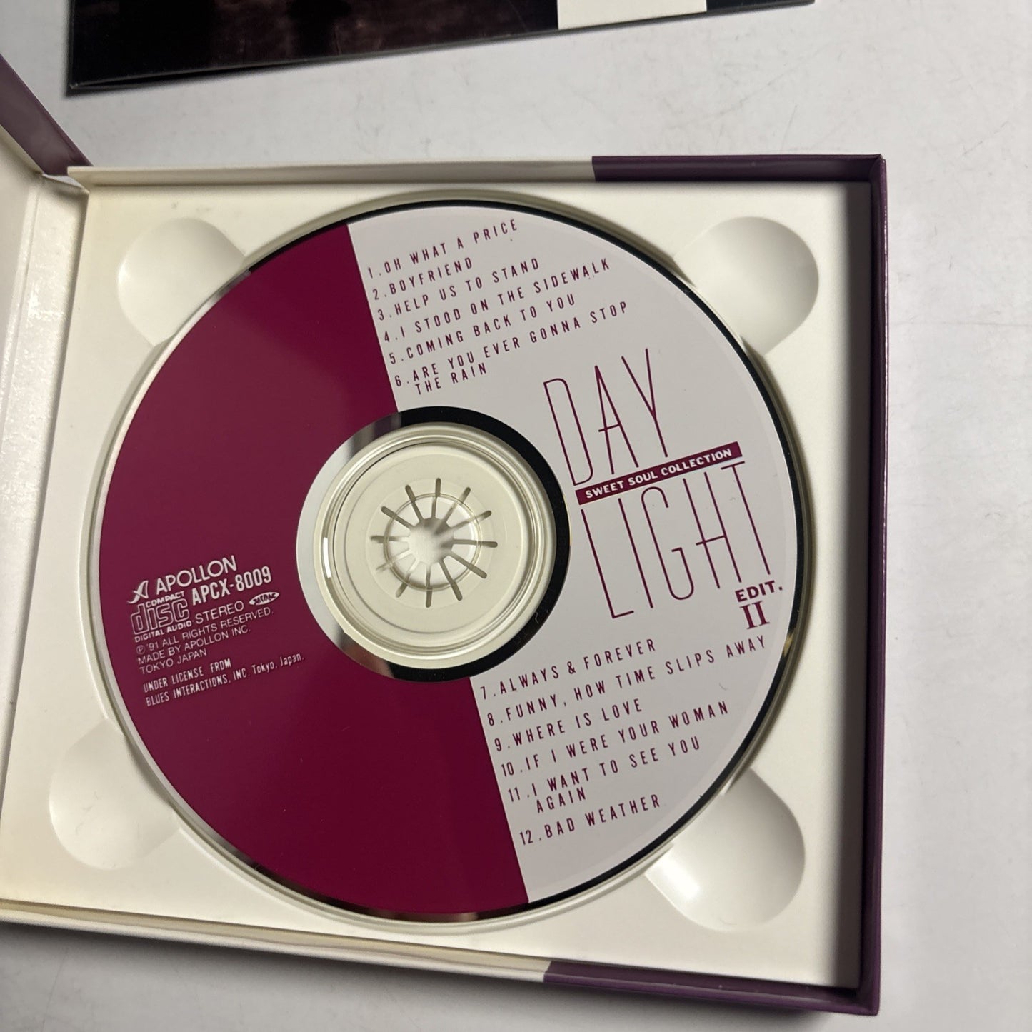 Various – Day Light: Sweet Soul Collection Edit. II (CD, 1991) Japan APCX 8009