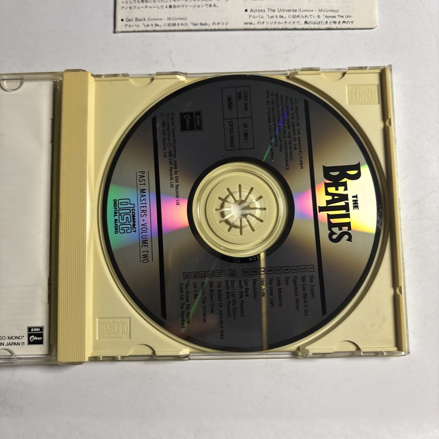 The Beatles – Past Masters • Volume Two (CD, 1988) Japan CP32-5602