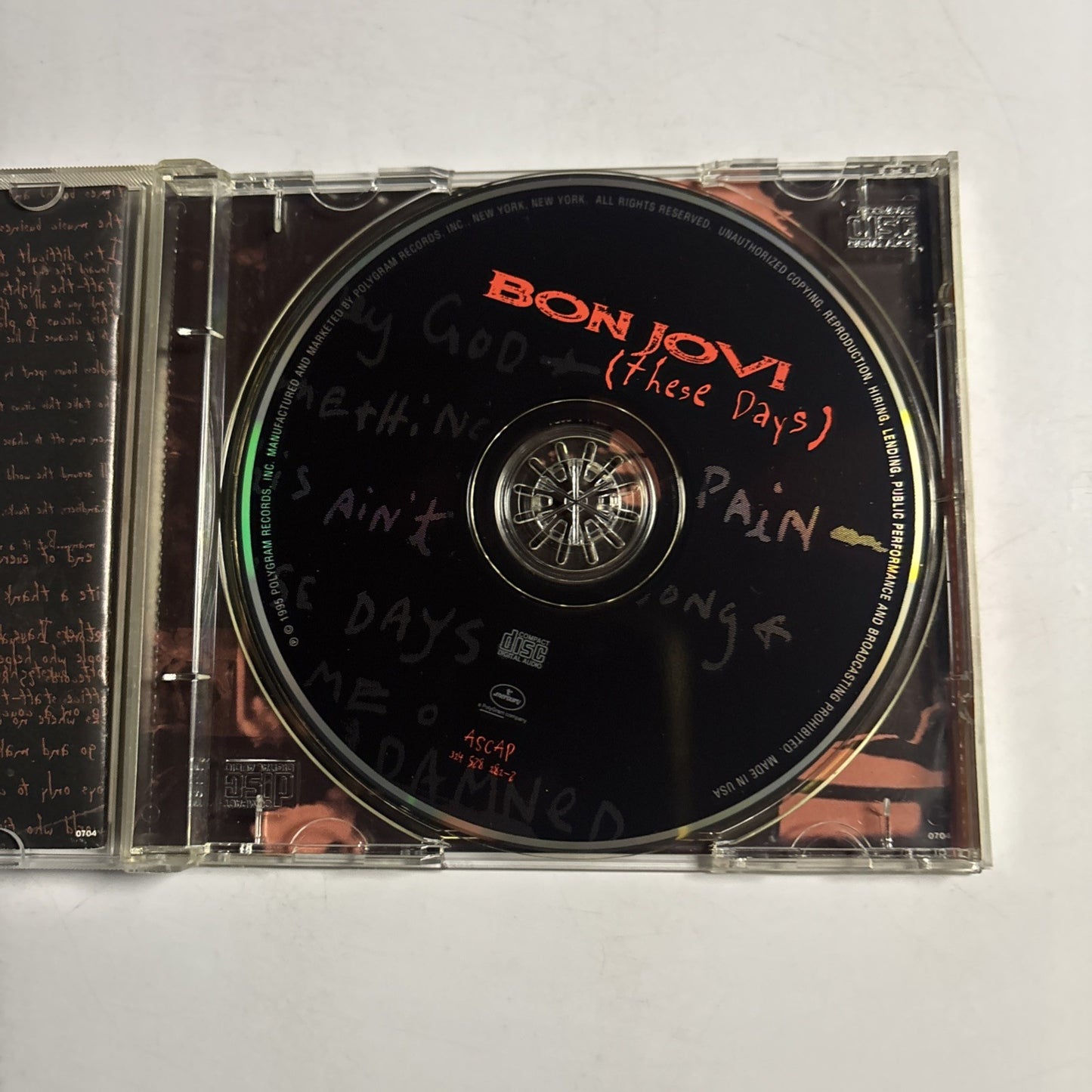 Bon Jovi – These Days (CD, 1995) US 314 528 181-2