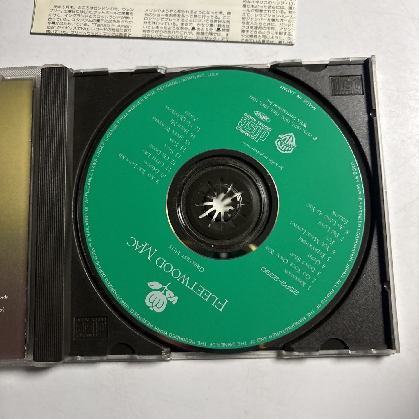 Fleetwood Mac – Greatest Hits (CD, 1988) Japan 25P2-2390