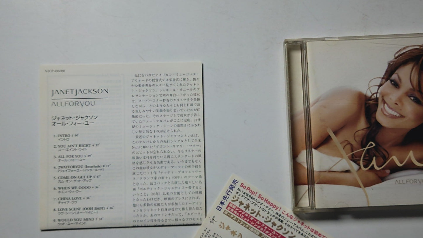 Janet Jackson – All For You (CD, 2001) Japan OBI BONUS TRACK VJCP-68288
