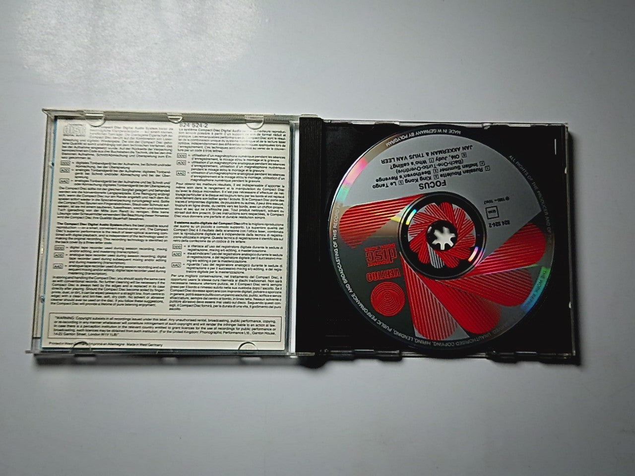 Jan Akkerman, Thijs van Leer – Focus (CD, 1985) Germany 824 524-2